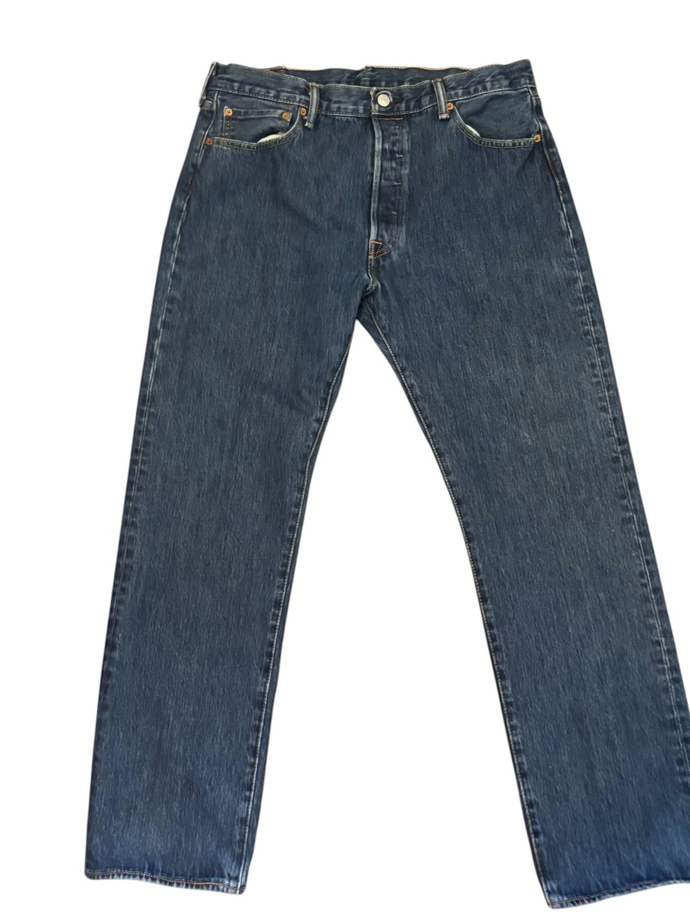 Levi's Men's Straight Blue Denim Jeans Regular Fit Medium Wash Button Fly 36X32